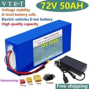 2024 72V 10-50Ah  리튬 배터리 팩 전기 고 3000W BMS 고전력 + 84V 3A DIY