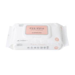 (튼튼)잘 닦이는 인덕션 싱크대 주방용 세정티슈 40매 2개 청소 베이킹소다 소다물 물티슈 렌지 후드 찌든
