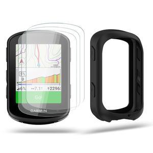 Garmin Edge 840 Solar/Edge 540 GPS 및 실리콘 케이스 커버용 HUADU 스크린 프로텍터, 템퍼링 유리 필름 스크래치 방지 고화질 전체 커버