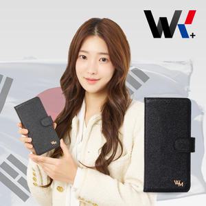 위케밀러 갤럭시 S25울트라 케이스 국산 천연소가죽 핸드폰 지갑 클래식 블랙 SM-S938N