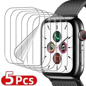 Apple Watch Ultra 2 용 5Pcs 하이드로 겔 필름 시리즈 9 8 7 6 SE 45mm 38mm 화면 보호기
