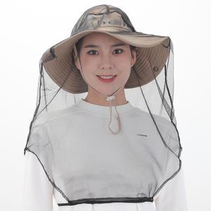 얼굴 보호 방충망/여름 산책 등산 낚시 캠핑 벙거지 휴대용 모기장 모자/벌레 벌 차단 양봉 벌망 모기망