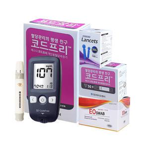 코드프리 혈당측정기 +혈당지50매(26년10월)+침100매+솜100매
