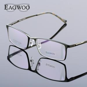 남성안경테 Eagwoo-알루미늄 남성용 와이드 페이스 처방 안경 풀 림 광학 프레임 비즈니스 가벼운 빅 MF235