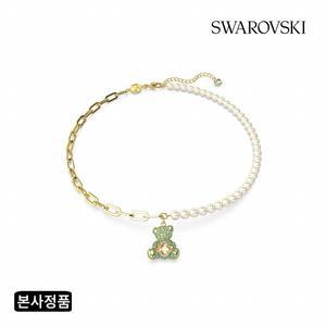 [/본사정품] Teddy 그린 골드 톤 크리스털 펄 목걸이 5669162