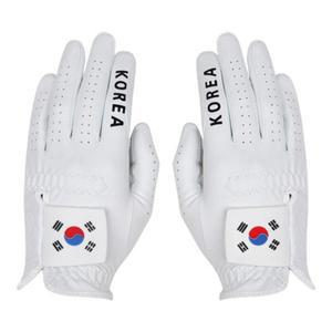 국가대표 태극기 스웨이드 골프장갑 여성 양손 1set
