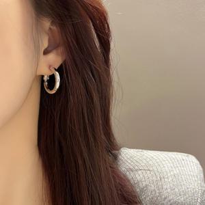 S925 실버 링 원터치 26mm 은 귀걸이