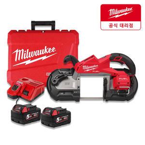 밀워키 M18 FBS125-502C 18V 충전 밴드쏘 5.0Ahx2개