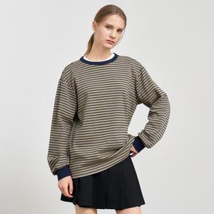 UNISEX 베이직 스트라이프 롱 슬리브 티 [OLIVE] / SBE1U01005-WOMAN