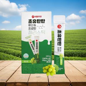 서울우유 초유탄탄 류신&프로틴 젤리스틱 단백질 포도맛 14포