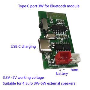 음향판 모노 블루투스 앰프 보드 이온 충전 마이크로 USB 및 C타입 포트 포함 오디오에 3 7V 3W 4