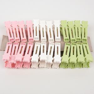 귀여운 동물 캐릭터 빨래집게 건조집게 24P