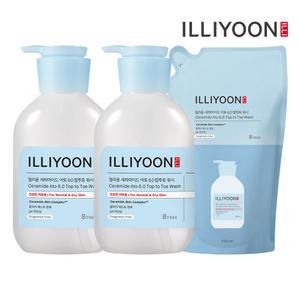 일리윤 세라마이드 아토6.0탑투토워시 500ML 2입+리필 500ML