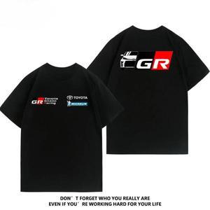 토요타 커스텀 GR86 자동차 친구 연합 WRC 레이싱 어라운드 여름 코튼 남성 반팔 티셔츠 패션 2025
