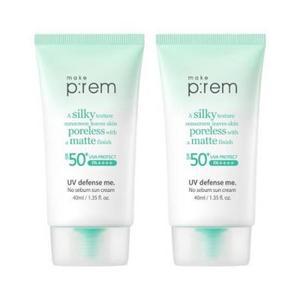 메이크프렘 유브이 디펜스 미 노세범 무기자차 선크림 40ml+40ml