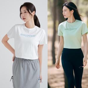 [디스커버리](강남점)[24S/S] 디스커버리 DWRS95043 우먼스 타이포 크롭 반팔티셔츠 여름 반팔 티셔츠