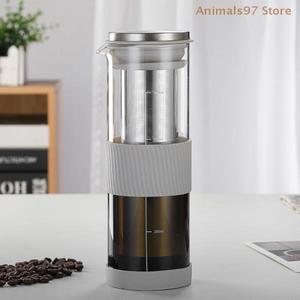 휴대용 밀폐 콜드 브루 아이스 커피 메이커 차 주입기 - 800ml 콜드 브루 커피 주전자 양조 유리 물병 투수