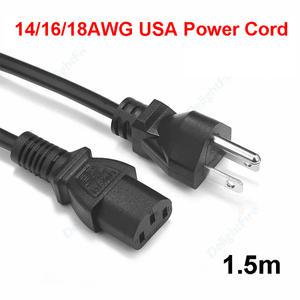 USA 플러그 전원 익스텐션 코드 프로젝터 AC 어댑터 PSU 앤트마이너 델 PC 컴퓨터 모니터용 AC 전원 케이블