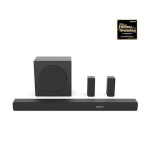 무선 서브우퍼, 540W, 돌비 디지털 플러스, 블루투스 5.3, 이지플레이, 로쿠 TV 레디, DTS가 포함된 하이센스 HS5100 5.1Ch 사운드 바: X, HDMI/AUX/ARC/광학/USB(HS5100, 2024 모델)