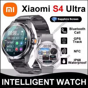 샤오미호환 S4 울트라 스마트 워치 남성용 야외 스포츠 AMOLED 스크린 NFC GPS 나침반 심박수 방수 블루투