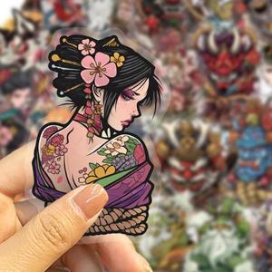 50PCS 투명 일본 문신 타투 아트 스티커 크리 에이 티브 여자 아이 문신 타투 레트로 복고풍 엔틱 스티커 S