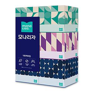모나리자 각티슈 100매 x 6개 대용량 정사각 티슈 천연펄프 화장지 휴지 크리넥스