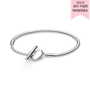 [롯데백화점]판도라 [백화점 보증서 제공] 판도라 모멘츠 하트 티-바 스네이크 체인 브레이슬릿