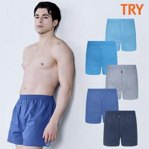 [트라이] 남성 쿨터치 순면 트렁크 팬티 5종세트