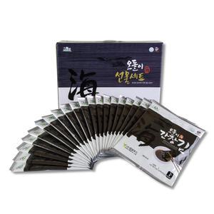 선물세트 간장김 2번 구운김 재래김 국내산 김 원초 100% 전장5매 10g x 20봉