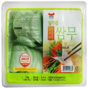 일가집 일미 쌈무 3kg / 일미 와사비쌈무 3kg x 4팩 (박스)