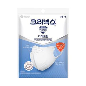 크리넥스 안심케어 라이트핏 KF80 화이트 대형 1p