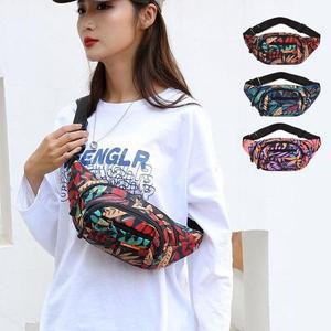 [기타]데일리백 화사한 나뭇잎 패턴 포인트 외출 가방 공용 힙색