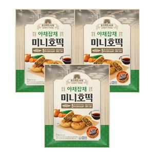 [얌얌노리][총 3kg] 야채잡채 미니호떡 1kg x 3개 / 냉동 전통 간식 간편조리 잡채호떡 야식 안주용