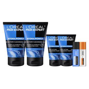 로레알파리 맨 엑스퍼트 이드라파워 아쿠아 클렌징 폼 100ml 2개 +아쿠아 클렌징 폼 50ml 2개+수분 or 안티에이징 세럼 22ml 2개