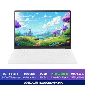 LG그램 16ZD90RU-GX54K 대학생 사무용 인강용 그램16 노트북 (인텔 i5 / 16GB RAM / 2TB SSD) ON