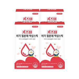 키즈텐 아기 철분제 딸기맛 액상스틱 마이크로캡슐화 리포퍼 철분 8ml x 30포, 4박스