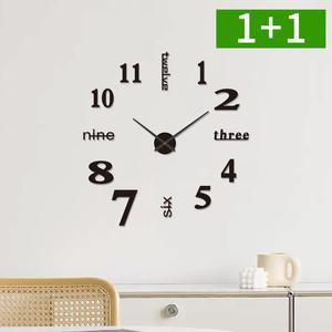 [1개+1개] 무소음 벽시계 부착식 DIY 인테리어 벽걸이시계