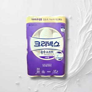유한킴벌리 크리넥스 순수소프트 화장지 3겹 30Mx30롤 두루마리 화장지
