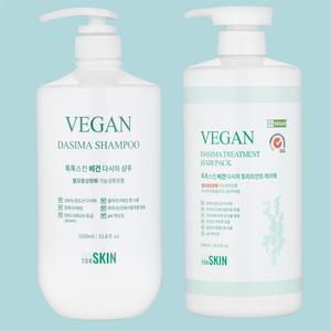 톡톡스킨 비건 다시마샴푸1000ml + 비건 다시마 트리트먼트 헤어팩1000ml