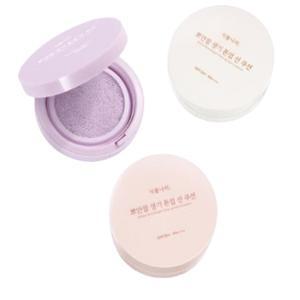 (NEW) 식물나라 뽀얀쌀 생기 톤업 선쿠션 본품 15g+리필 15g / 02 생기 피치