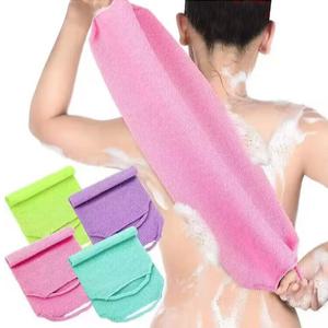 꼬메스 대나무섬유 셀프 양면 등 때타올 때밀이 손잡이 샤워타월 3개 랜덤
