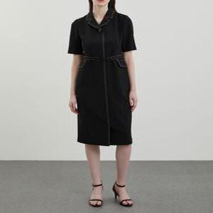 올리비아로렌 / 배색 스티치 포인트 원피스 VOCOA4M4321 / 애플아울렛 ( 브라운 블랙 )