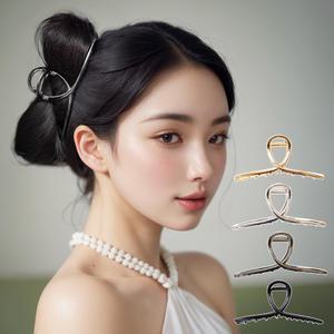 2개 set 빅사이즈 13cm 메탈 꼬임 여성 헤어 집게핀 머리핀 올림머리 반묶음