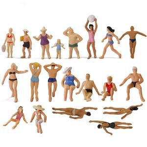 장면 모음 인간 인형 사람들 목욕하는 해변 철도 모형 건물 디오라마 DIY P8719