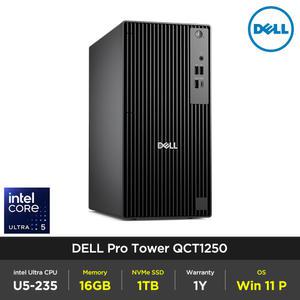 Dell Pro Tower QCT1250 인텔 코어 Ultra5 235 16GB 1TB Win11P 사무용 주식 업무용 컴퓨터