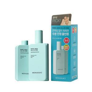 MONSIEUR J 1+1 무슈제이 베이직 아쿠아 수분진정 올인원 200ml+리필200ml