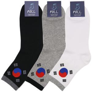 국산 남자 중목양말 태극기 캐릭터 10켤레 구성삭스 학생 세트 골지중 칼라 남성