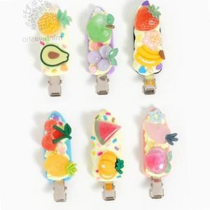유아 악세사리만들기 귀여운 과일 머리핀 6p세트 데코덴꾸미기 diy키트 DIY