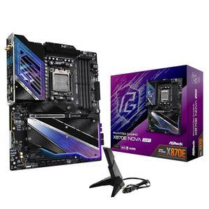 ASRock 팬텀 게이밍 X870E 노바 와이파이 소켓 AM5 AMD 라이젠 X870 DDR5 DIMM 8200MHz 256GB ATX 마더보드 USB4