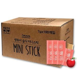 캣퓨어 미니스틱 사과 7g x 100개 고양이츄르 (유통기한 2025-09-12~)